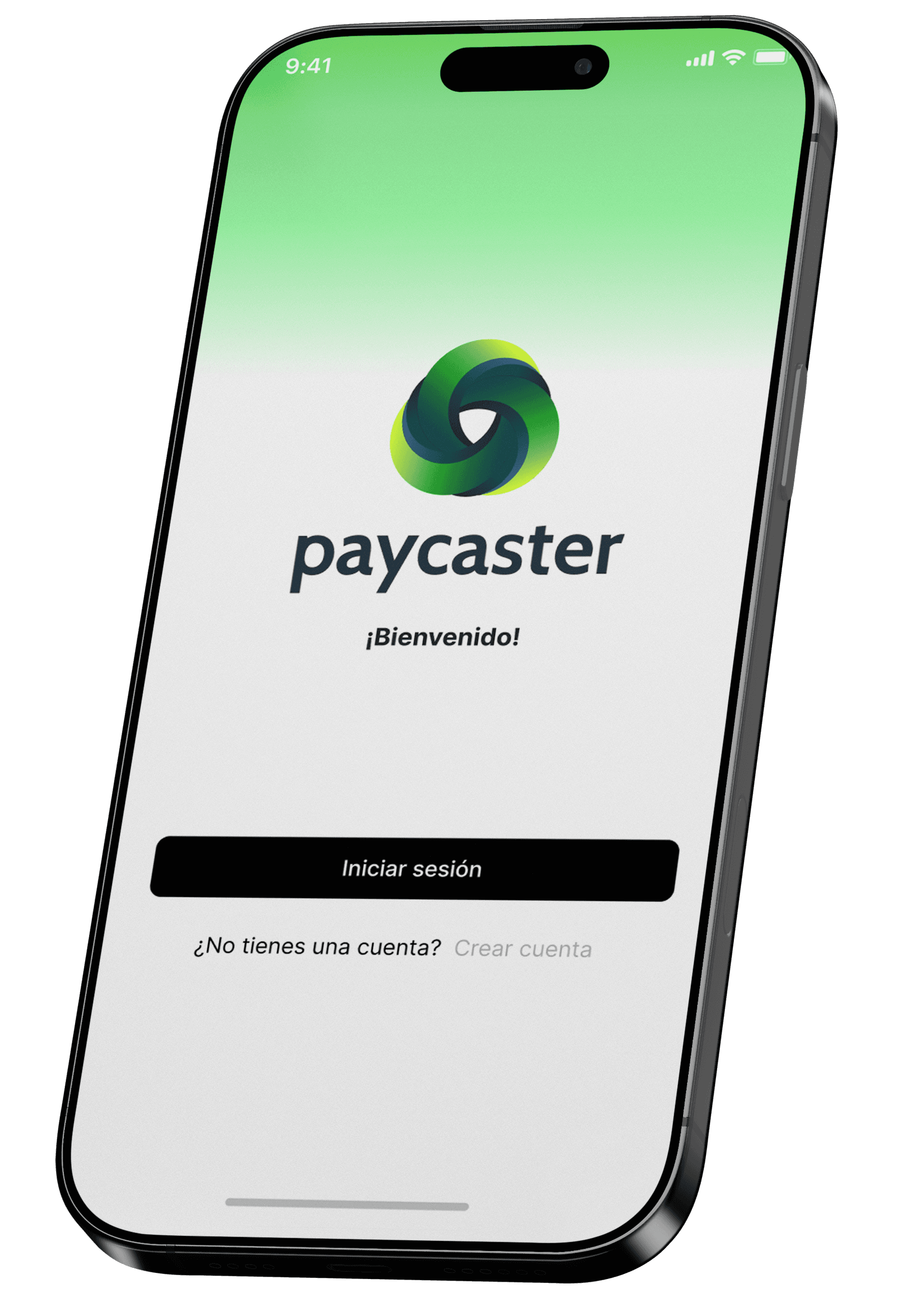App Paycaster mostrando tarjeta digital y balance